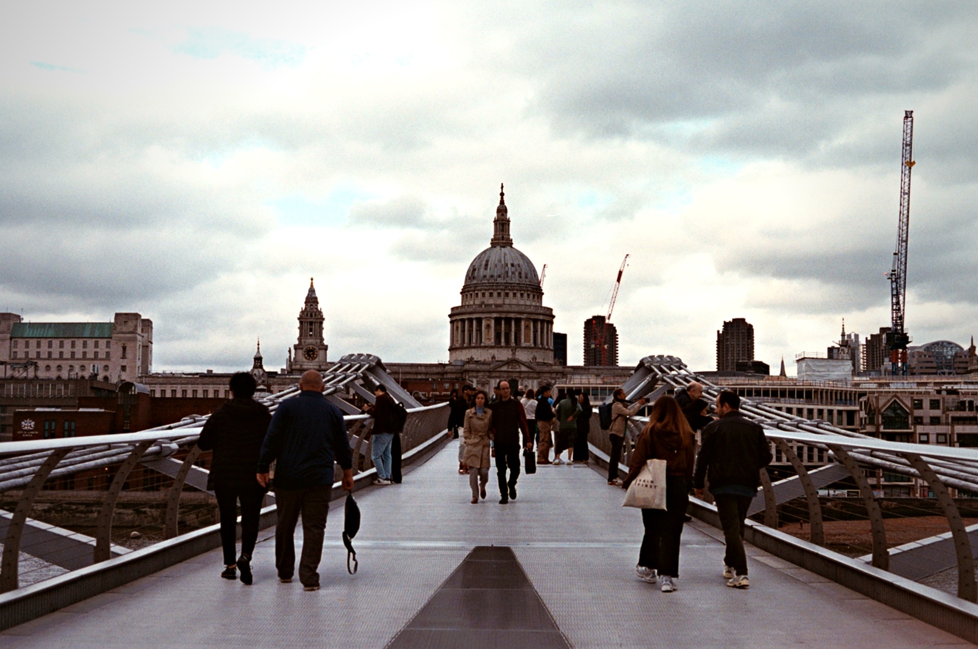 Millennium Bridge leading to St Pauls Cathedral London — urban landscape film photography